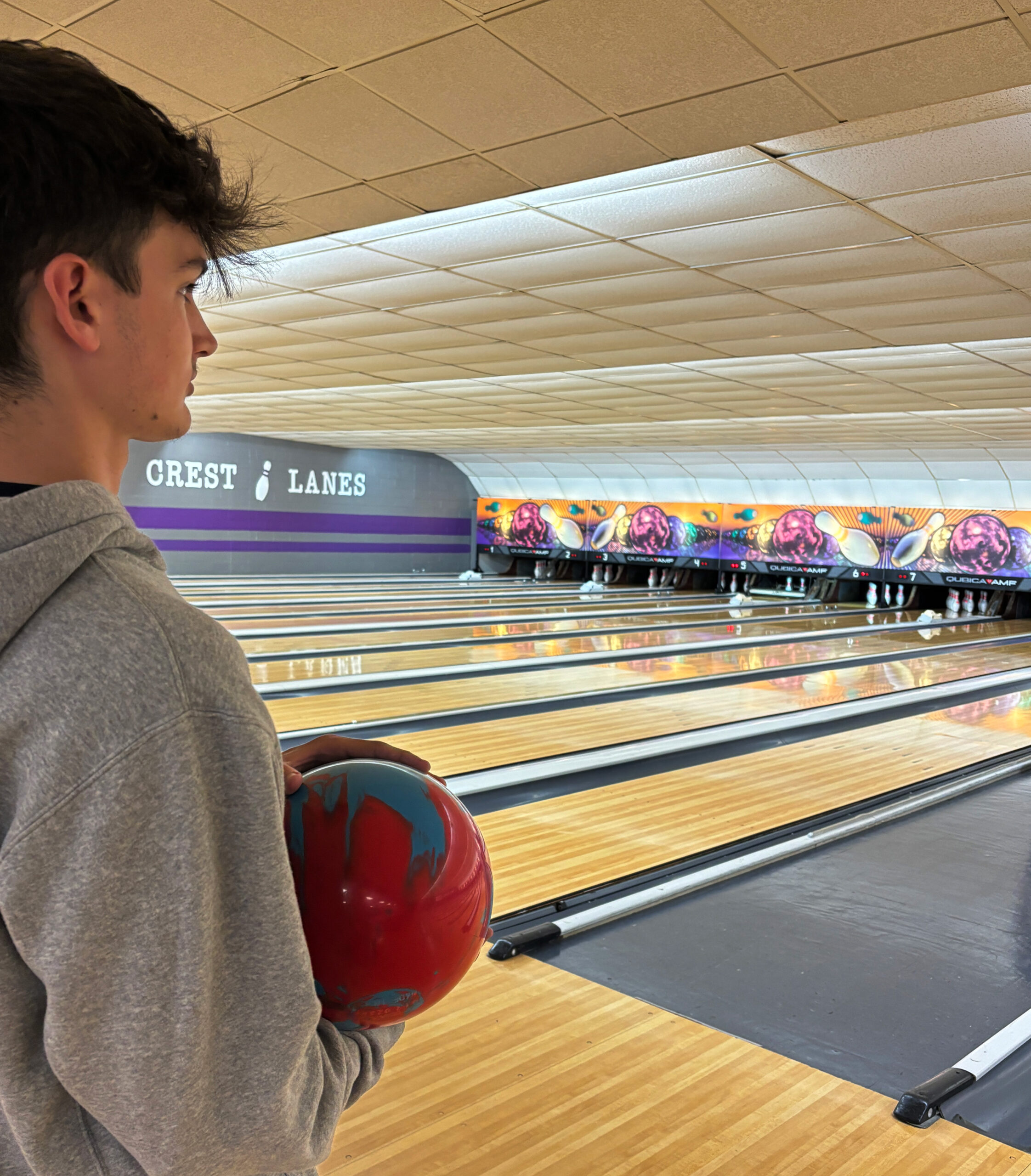 He went to bowling practice and performed his best! He ended up scoring 280!